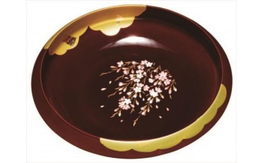 7.5寸 菓子鉢 溜 金雲さくら