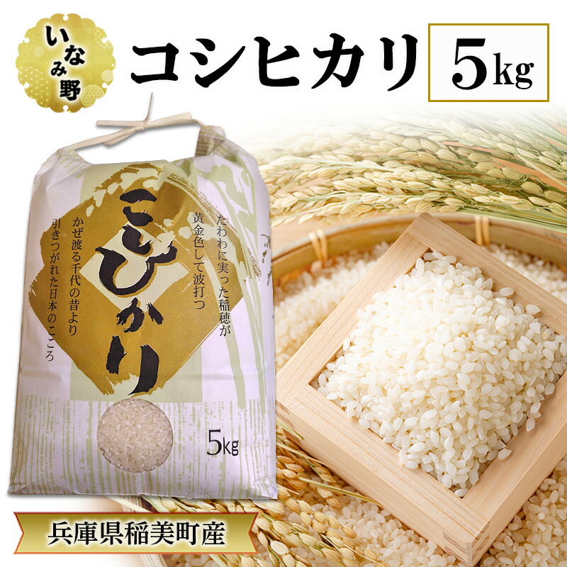 【ふるさと納税】米 いなみ野 コシヒカリ 5kg お米 精米 白米 単一原料米 銘柄米 ブランド米 5キロ 兵庫県産 兵庫 兵庫県 稲美町