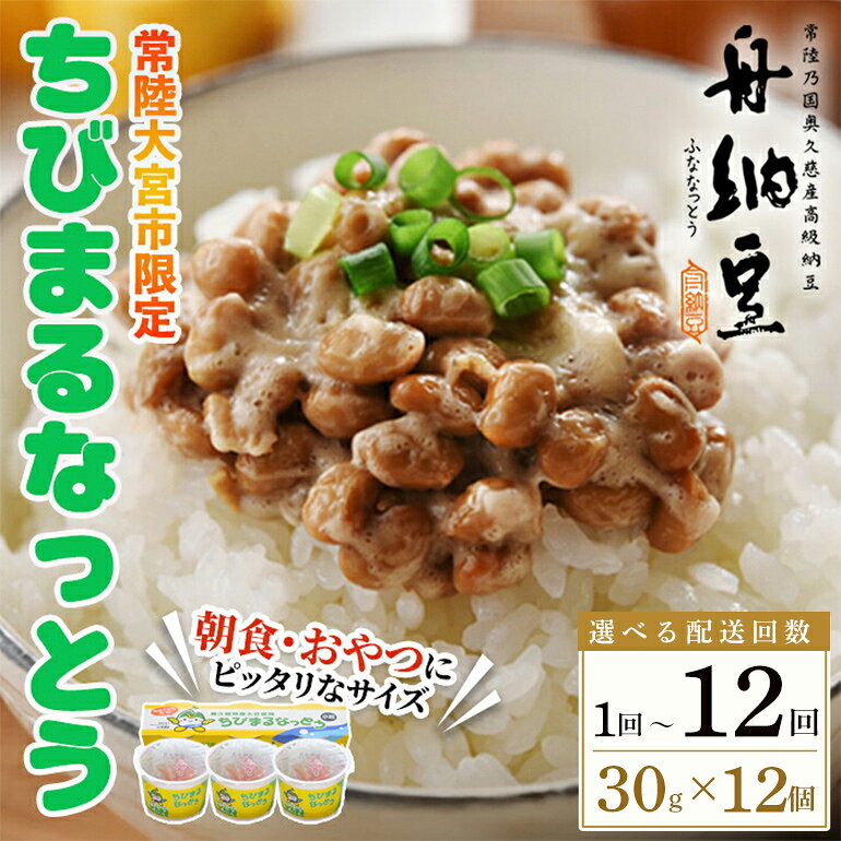 【ふるさと納税】＜選べる配送回数＞常陸大宮限定！舟納豆 ちびまる納豆 360g （30g×12パック） 3回 6回 12回 定期便 茨城 大豆 高級 納豆 なっとう 舟納豆 小粒 個包装 たれ 付 ごはんのお供 ギフト 冷蔵 【株式会社舟納豆】【ho1518】【ho1519】【ho1530】【ho1531】
