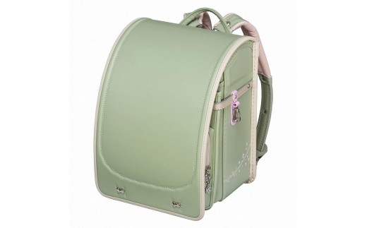 【ピスタチオグリーン×ベージュ】フィットちゃんランドセル　プティガール安ピカッ楽ッション