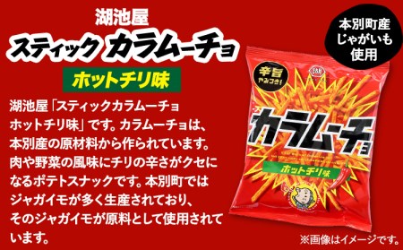 3ヶ月定期便 湖池屋「スティックカラムーチョ」12袋×2箱 計3回お届け 定期便 本別町観光協会 送料無料《お申込み月の翌月から出荷開始》北海道 本別町 ポテト ポテトチップス 菓子 スナック スナッ