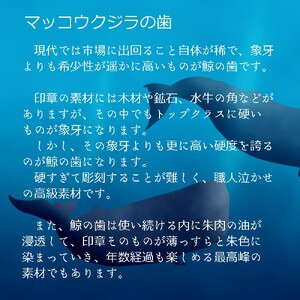 【1点物】 手彫り印鑑 鯨歯 実印・銀行印セット 標準 13.5mm 16.5mm 