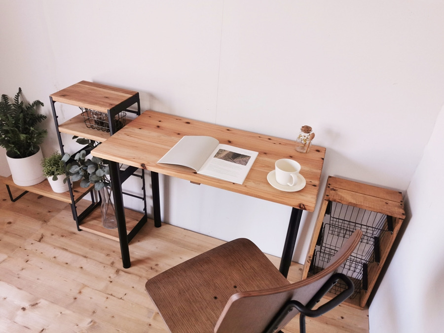 無垢材 デスク組立 工具不要 ワークデスク 900×450｜新星金属製作所 大阪府 守口市 テーブル ワークデスク リモート リビング 子供部屋 新生活 引っ越し [2487]