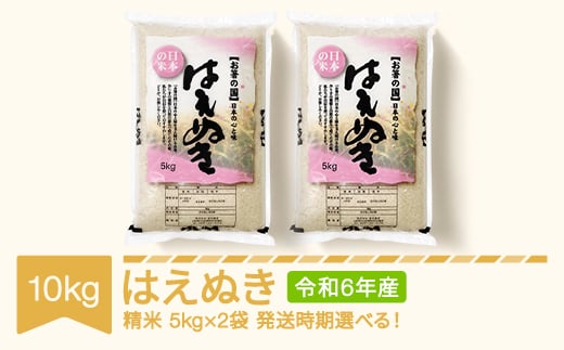 新米 米 10kg 5kg×2 はえぬき 精米 令和6年産 2025年3月下旬 fn-haxxb10-s3c