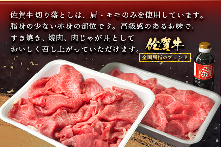 【2カ月定期便】佐賀牛 肩・もも切り落とし1kg(500g×2パック)【牛肉 すき焼き しゃぶしゃぶ 鍋 国産牛 赤身】D-A030361