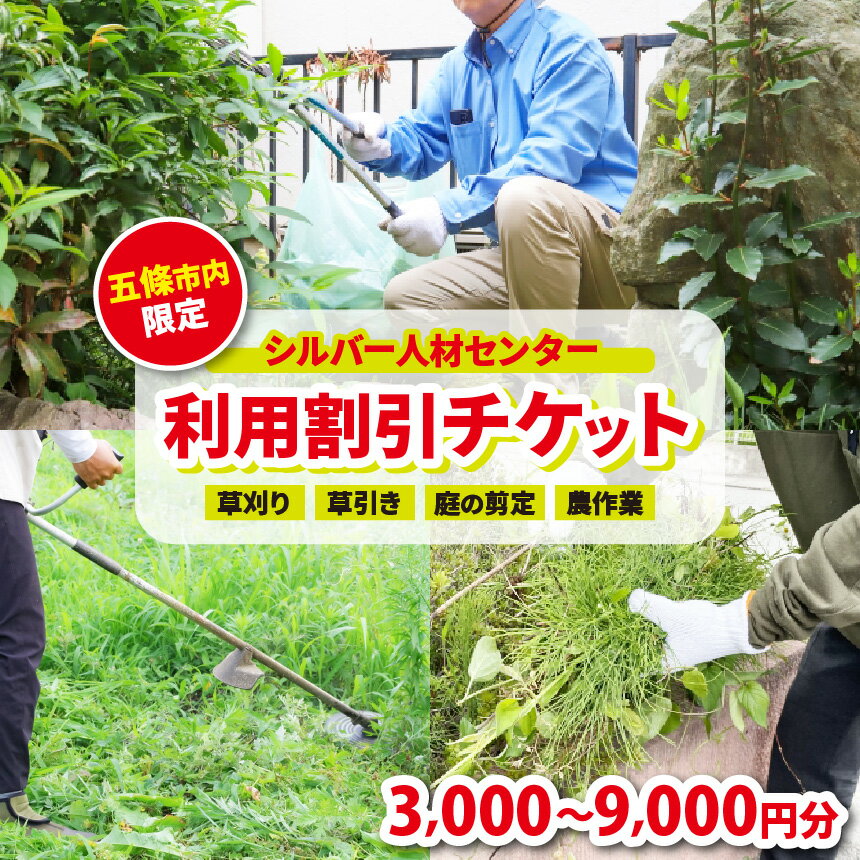 【ふるさと納税】シルバー人材センター利用割引チケット | 草刈り 掃除 プレゼント サービス 代行 建物 敷地 実家 自宅 除草 報告 写真 奈良県 五條市