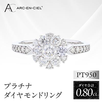 ふるさと納税 泉佐野市 ARC-EN-CIEL PTダイヤリング 計0.8ct【鑑別書付き】サイズ『9号』