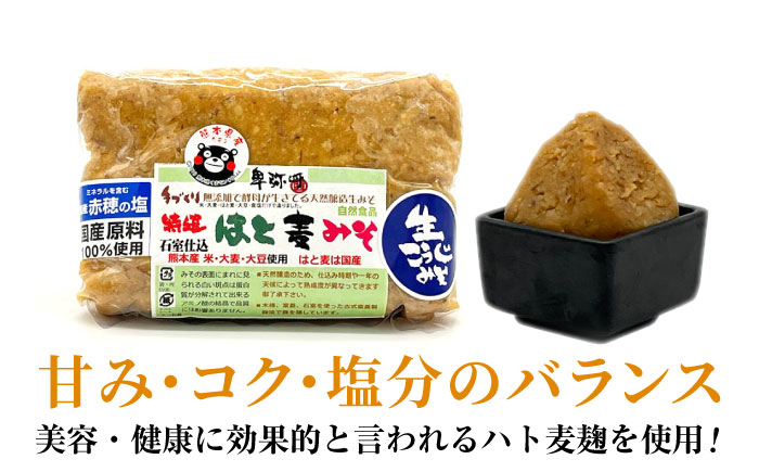 特選あわせみそ 麦みそ はと麦みそ セット（特選あわせみそ・麦みそ：各800g×1,はと麦みそ：650g×1 計3袋）【株式会社内田物産 卑弥呼醤院】 [ZAU012]