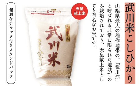 山梨県産米2kg×2種セット【武川米こしひかり・信玄コシヒカリ】 115-001