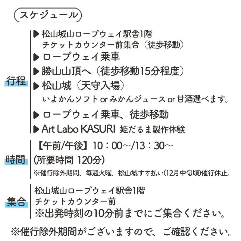 【ガイドと巡る】松山城めぐりと伝統工芸体験｜お城 松山城 体験 ガイド付き 観光 人気 おすすめ 愛媛 松山【MYH002】