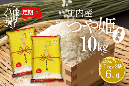 ＜10月下旬発送＞庄内米6か月定期便！つや姫無洗米 10kg（入金期限：2025.9.25）