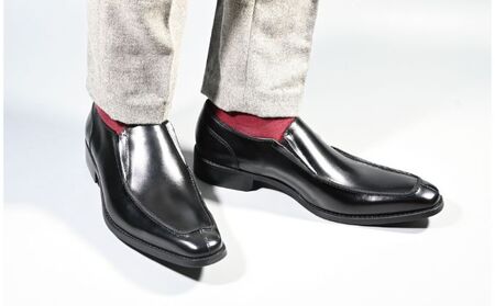 ビジネスシューズ　幅広　AS 581 BL【ブラック】 ファッション ファッション小物 靴 日本製 社会人 メンズ 男性用 紳士靴 牛革 ロングノーズ スタイリッシュ  25.5cm