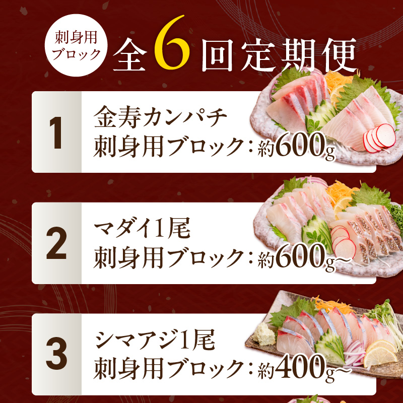 【6ヶ月定期便】(冷蔵)結城水産のお魚勢ぞろい！お刺身用ブロック N015-YF092