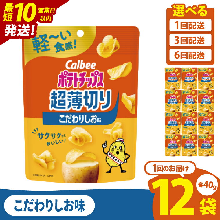 【ふるさと納税】【選べる定期便回数】【10営業日以内に出荷】カルビー ポテトチップス 超薄切りこだわりしお味 40g×12個｜Calbee お菓子 菓子 おやつ おかし ぽてち ポテチ スナック おつまみ ジャガイモ じゃがいも（93-100）