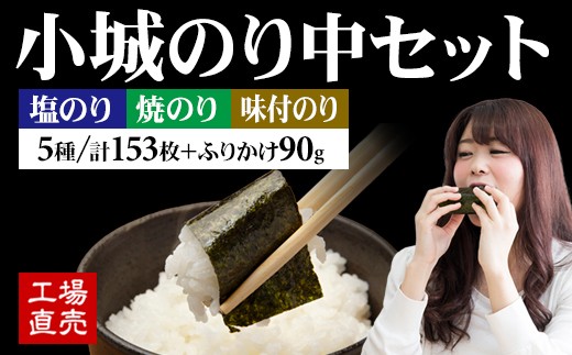 工場直送！ 小城のり（中）5種セット 井口食品 有明海産海苔 加工海苔セット 焼き海苔 味付け海苔 有明海 佐賀海苔 佐賀のり 小城市