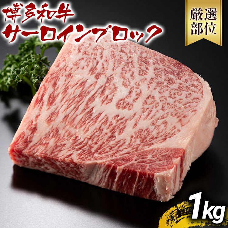 【ふるさと納税】《通常配送or先行予約》【厳選部位】【A4～A5】博多和牛サーロインブロック 約1kg 黒毛和牛 お取り寄せグルメ お取り寄せ お土産 九州 福岡土産 取り寄せ グルメ MEAT PLUS CP046