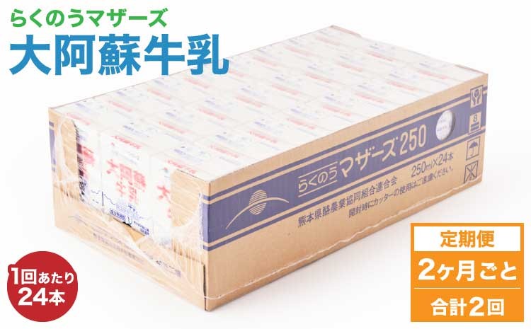 
            【2ヶ月毎2回定期便】 牛乳 大阿蘇牛乳 250ml 計48本
          