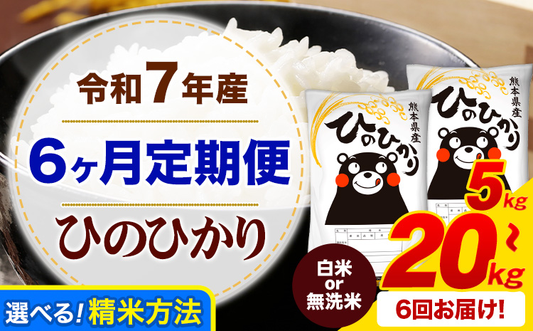【6ヶ月定期便】令和7年産 無洗米 も選べる ひのひかり 定期便あり 5kg～20kg 《お申込み翌月から出荷》