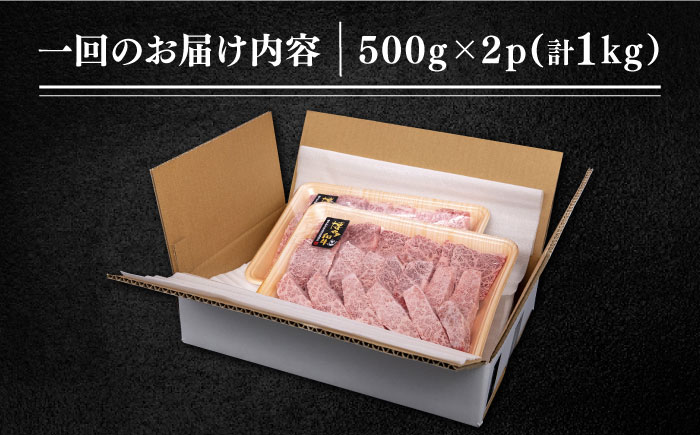 【全12回定期便】博多和牛厚切りカルビ1kg（500g×2P）《糸島》【幸栄物産】 [ABH040]