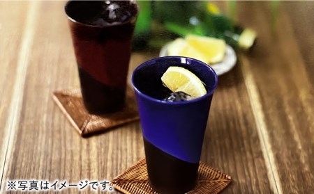 【美濃焼】月の光 ペアタンブラー ビアカップ 2点セット 木箱入【株式会社サンエー】食器 タンブラー カップ コップ ビアカップ 焼酎カップ アメ色 ブルー ゴールド ペア お祝い 新居 プレゼント 
