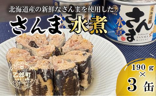 ＜笹谷商店さんま水煮3缶セット＞さんま缶  190g 北海道 国産 北海道産 道産 水煮 缶詰 魚介 魚介類 海産物 非常食 常温
