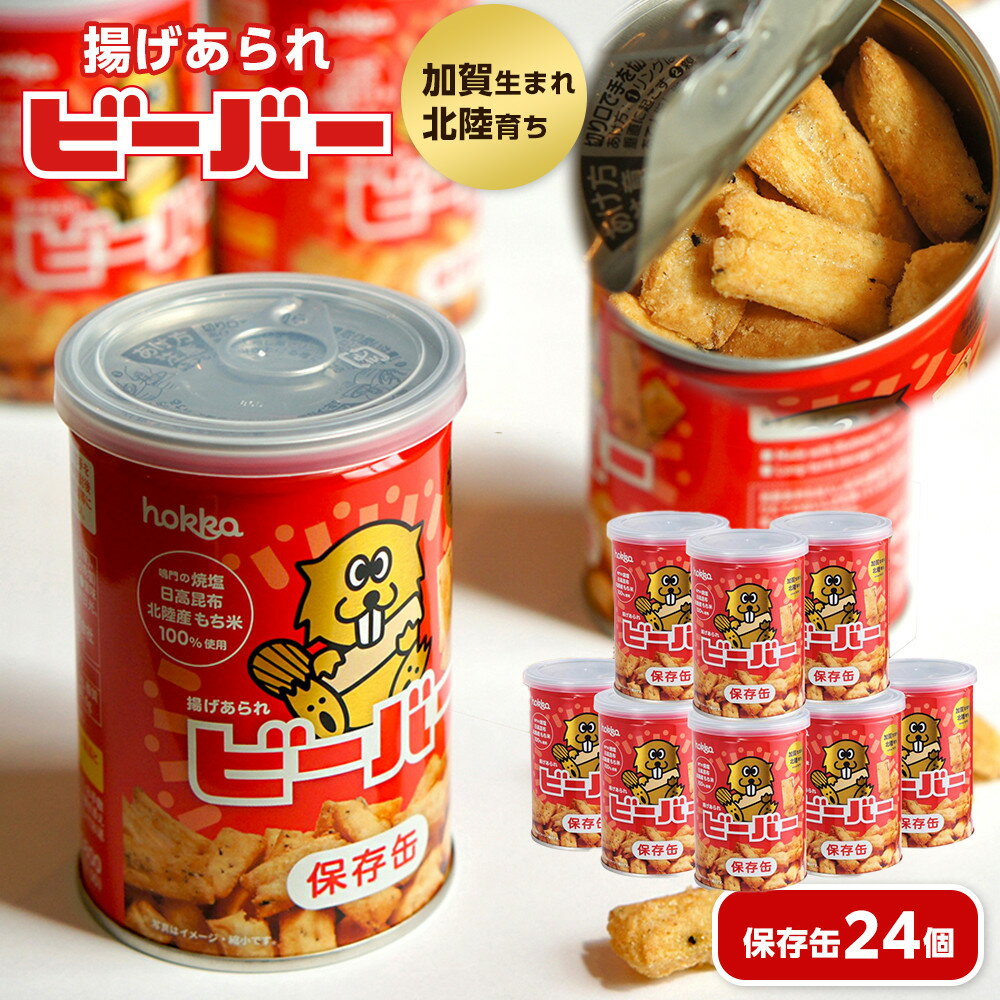 【ふるさと納税】【レビューキャンペーン実施中】ビーバー保存缶　24個 | お菓子 スナック菓子 おやつ おつまみ 石川 金沢 北陸 復興支援 復興応援