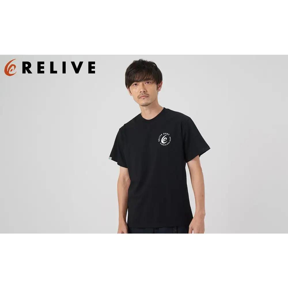 【数量限定】リライブシャツプレミアム/コットン/ロゴ有/ブラック（Lサイズ）