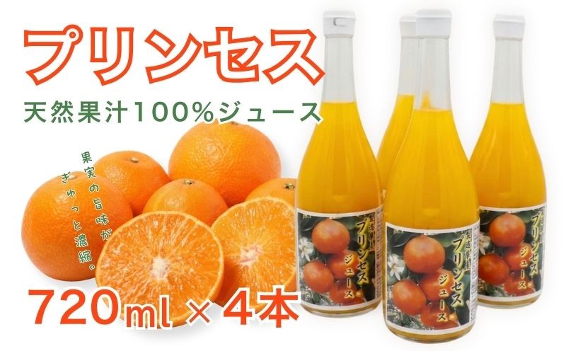 
                  プリンセスジュース ストレート 720ml × 4本 中山農園 みかん 蜜柑 プリンセス ジュース 果物 みかんジュース ストレートジュース オレンジジュース 100％ フルーツ ストレート  柑橘 果汁 無添加 農家直送 産地直送 数量限定 国産 愛媛 愛南 なくなり次第終了
                