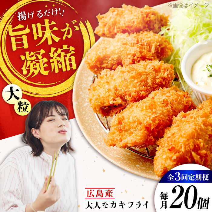 【ふるさと納税】【全3回定期便】こだわり大粒の『大人なカキフライ』【瞬間冷凍】20個入り 【瞬間冷凍】『大人なカキフライ』魚介類 海鮮 牡蠣 むき身 冷凍 かき カキフライ カキ ギフト 広島県産 人気 送料無料 江田島市/有限会社マルイチ水産[XCU005]