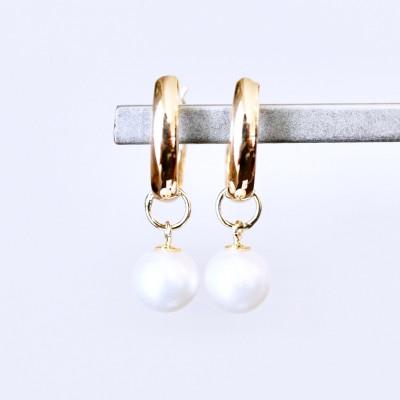 ふるさと納税 昭和町 K18 ゴールド 2WAY 真珠 パール フープピアス (直径10mm) 保証書付 SMK-5249 |  | 01