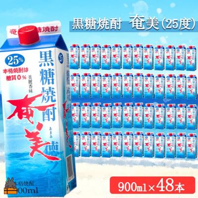 ふるさと納税 徳之島町 《蔵元直送便》黒糖焼酎　「奄美(25度)」900mlパック　(48本セット)