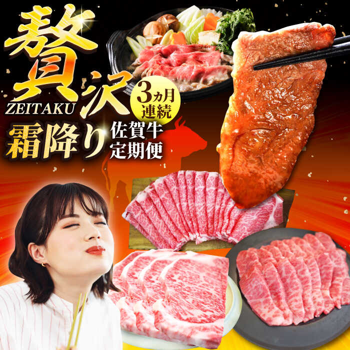 【ふるさと納税】【牧場直送】【3回定期便】佐賀牛 贅沢 定期便【佐賀セントラル牧場】佐賀牛 黒毛和牛 贅沢 A4 A5 肉 お肉 ランキング 人気 おすすめ 冷凍 ギフト 佐賀県 白石町 [IAH086]