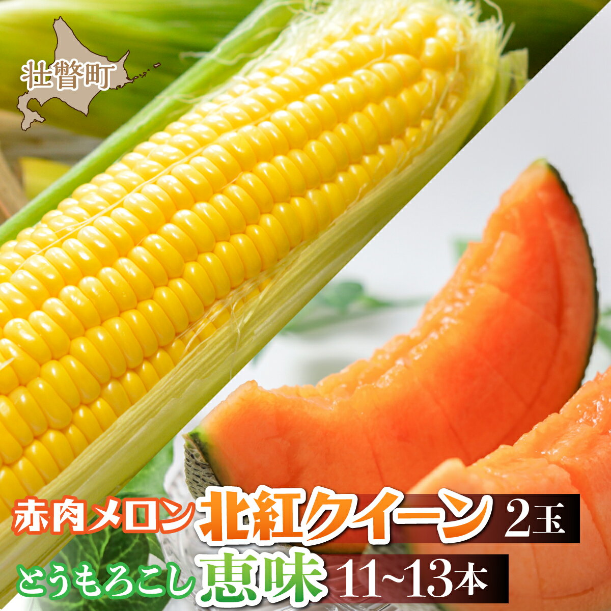 【ふるさと納税】＜2026年8月お届け＞赤肉メロン2玉ととうもろこし（恵味）11～13本のセット 【ふるさと納税 人気 おすすめ ランキング メロン めろん トウモロコシ とうもろこし 野菜 果物 甘い 北海道 壮瞥町 送料無料】SBTP015