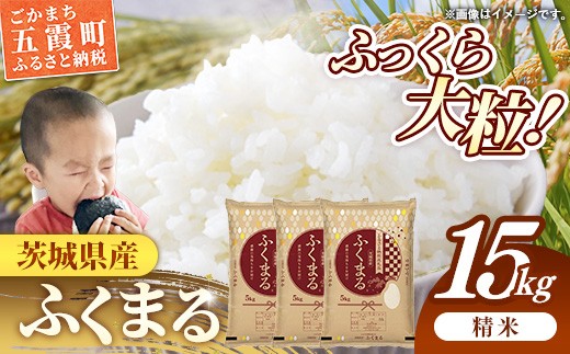 令和7年産 茨城県産 ふくまる 15kg（5kg×3袋） ／ お米 精米 新米 旨味 安心 美味しい 茨城県 五霞町【価格改定X】