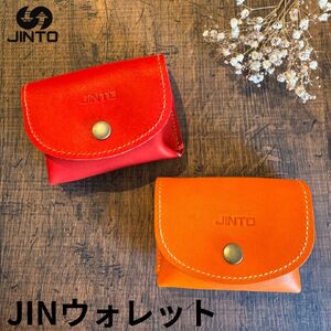 JIN ウォレット JINTO 野球 グローブ 革 小物 ミニ 財布 小銭 入れ コインケース:紫