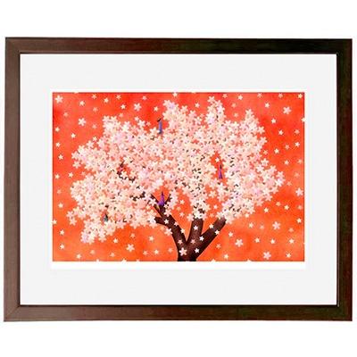 ふるさと納税 綾部市 ＼京都・綾部の癒やし系作家/【絵画】】桜　額装サイズ526mmx412mm