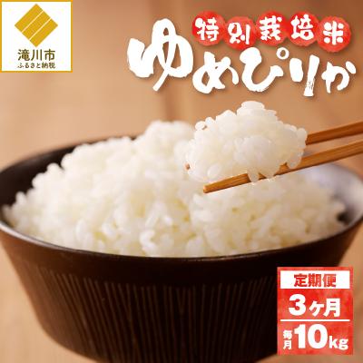 ふるさと納税 滝川市 《令和7年産》特別栽培米ゆめぴりか 10kg×3ヵ月定期便 特A 減農薬 白米 北海道滝川市