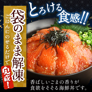 本格！ ごま醤油 海鮮丼 ねぎとろ 2袋 | 熊本県 和水町 くまもと なごみ 魚 海鮮 肥後 海鮮丼 スライス 冷凍 漬け さかな 漬け丼 小分け 数量限定 人気 熊本県 熊本