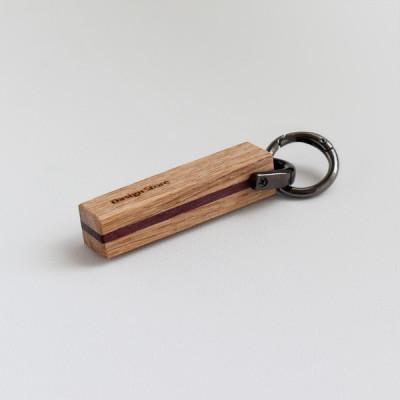 ふるさと納税 能美市 【Anew】寄木キーホルダーストレートタイプ (タモ)　マグネット付