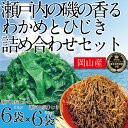 【ふるさと納税】瀬戸内で採れた島磯香る わかめ 22g×6袋と ひじき 28g×6袋 セット【岡山 瀬戸内海 鉄釜炊 天然】　【鉄釜製法 鉄分 無添加 無着色 添加物不使用 】