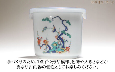 有田焼 白磁器製 みそポット 松竹梅 約450ml /やきもの工房 成[UDU021] みそ 容器