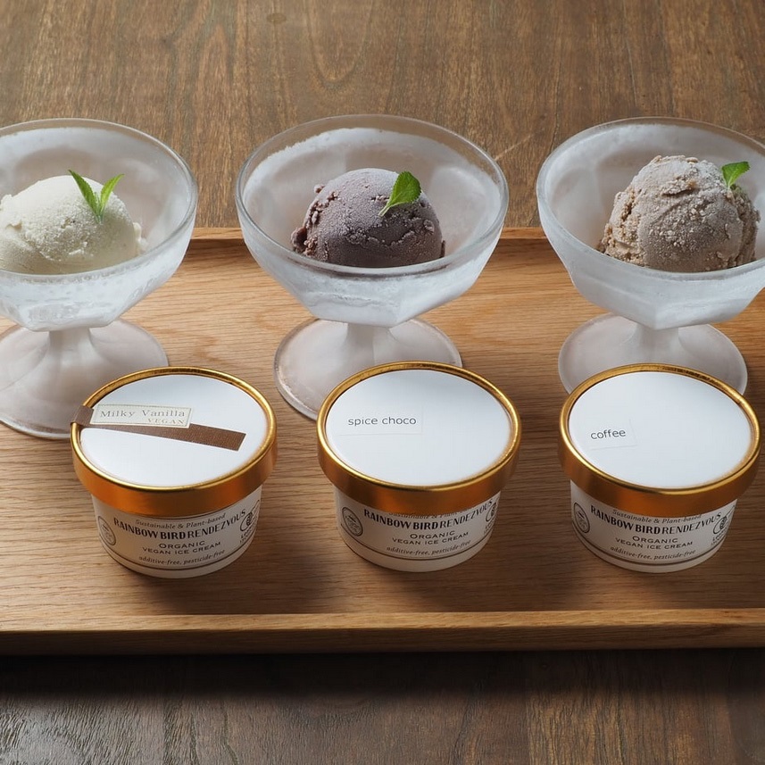 レインボーバードランデヴー　ミルキーveganアイスセレクション　6個入　(バニラ、スパイスチョコ、コーヒー、ストロベリー、抹茶、ミルキーローズ）