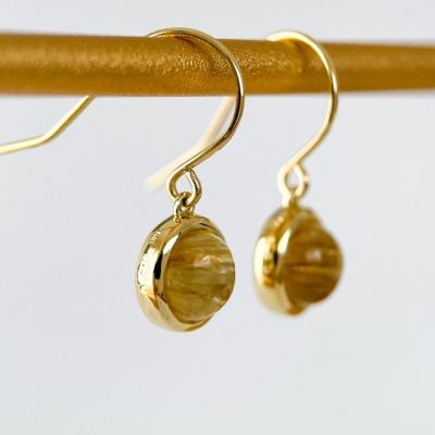 ふるさと納税 甲府市 K18YGタイチンキャッツアイルチルクォーツ ピアス フックタイプ(Fpe006) |  | 01