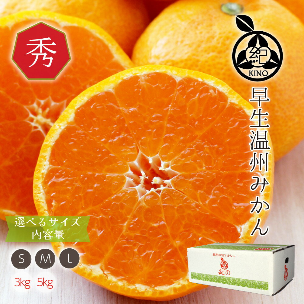 【ふるさと納税】【選べるサイズ・内容量】和歌山県産 早生温州みかん 秀品 S～Lサイズ 3kg or 5kg | みかん 蜜柑 フルーツ 果物 くだもの 食品 人気 おすすめ 送料無料 産地直送