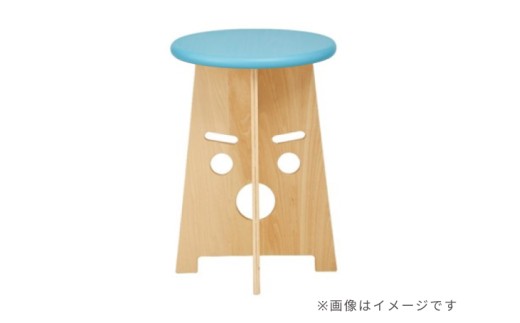 ふぇいすKid's〈Face Kid's Stool〉　表情：おーちゃん　カラー：ブルー