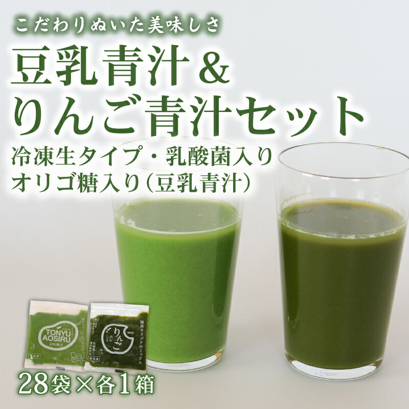 【ふるさと納税】 豆乳青汁とりんご青汁 生 冷凍 各28袋×2種セット 計5.6kg 100g × 56袋 健康 美容 乳酸菌 国産 ケール ビタミン ミネラル 食物繊維 冷凍 ロングセラー お試し青汁 遠藤青汁 新鮮 高知県 南国市