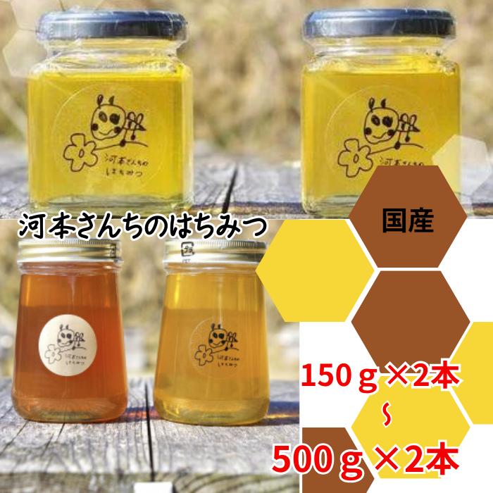 【ふるさと納税】＜選べるサイズ＞岐阜県上石津産・河本さんちのはちみつ(それぞれ異なる種類の百花はちみつ)150g×2/500g×2
