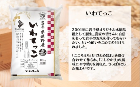 【 定期便 6回 】 遠野産 いわてっこ 10kg 【 五つ星 お米マイスターProf. 厳選 コメマルシェ 河判 】 米 お米 おこめ 白米 精米 6ヶ月