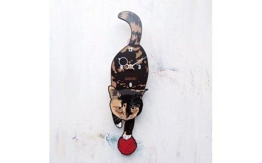 C-33F1 サビ-猫の振り子時計花01.ORANGE C-CC-033A