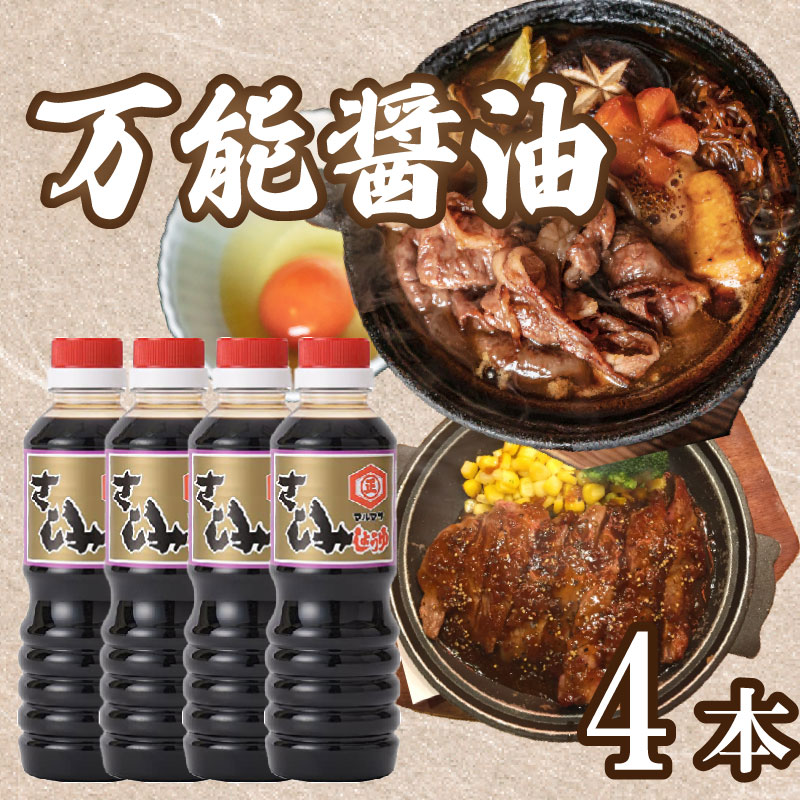 【ふるさと納税】 刺身 醤油 4本 調味料 肉 魚 ステーキ すき焼き 米 卵かけご飯 に合う 万能しょうゆ 愛媛 愛南